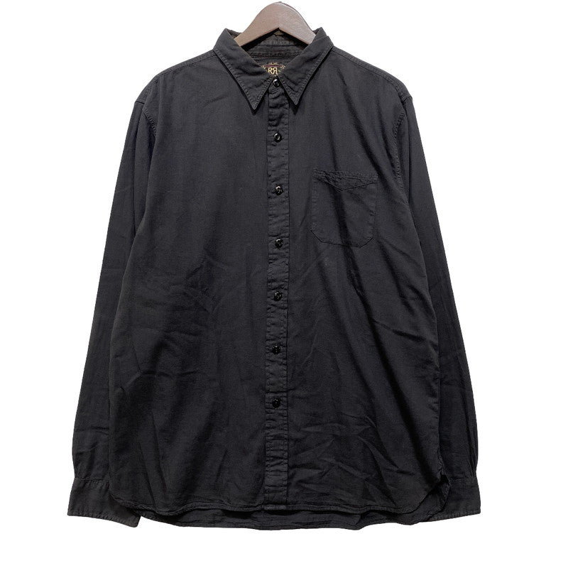 【中古品】【メンズ】 RRL ダブルアールエル COTTON L S SHIRT コットン ロングスリーブ シャツ 長袖 トップス 145-261023-ms-22-izu サイズ：L カラー：ブラック 万代Net店