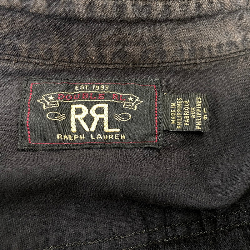 【中古品】【メンズ】 RRL ダブルアールエル COTTON L S SHIRT コットン ロングスリーブ シャツ 長袖 トップス 145-261023-ms-22-izu サイズ：L カラー：ブラック 万代Net店
