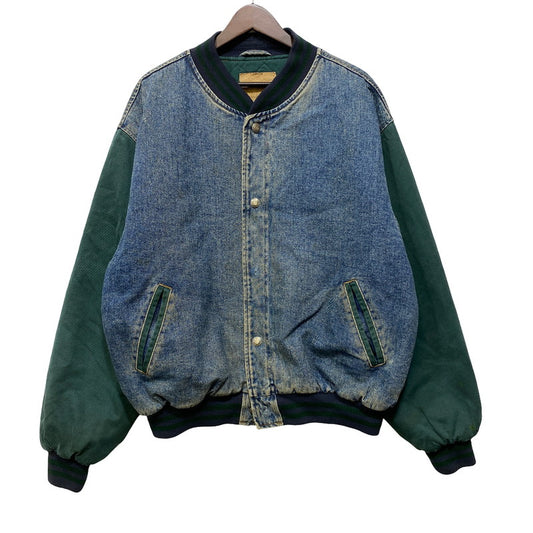 【現状渡し品】【メンズ】 OLD GAP オールド ギャップ DENIM STADIUM JACKET デニム スタジアム ジャケット アウター 146-261024-ya-04-izu サイズ：下記参照 カラー：ライトブルー×グリーン 万代Net店