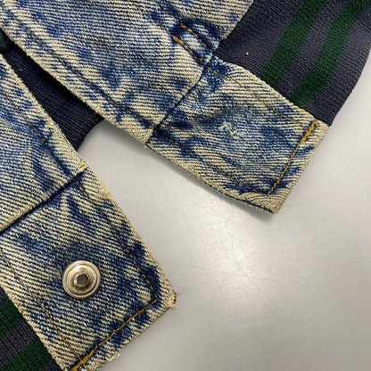【現状渡し品】【メンズ】 OLD GAP オールド ギャップ DENIM STADIUM JACKET デニム スタジアム ジャケット アウター 146-261024-ya-04-izu サイズ：下記参照 カラー：ライトブルー×グリーン 万代Net店