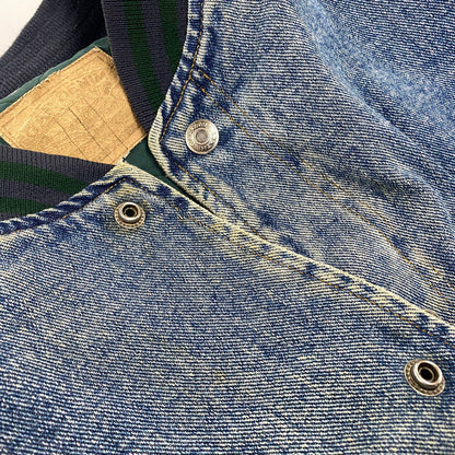 【現状渡し品】【メンズ】 OLD GAP オールド ギャップ DENIM STADIUM JACKET デニム スタジアム ジャケット アウター 146-261024-ya-04-izu サイズ：下記参照 カラー：ライトブルー×グリーン 万代Net店