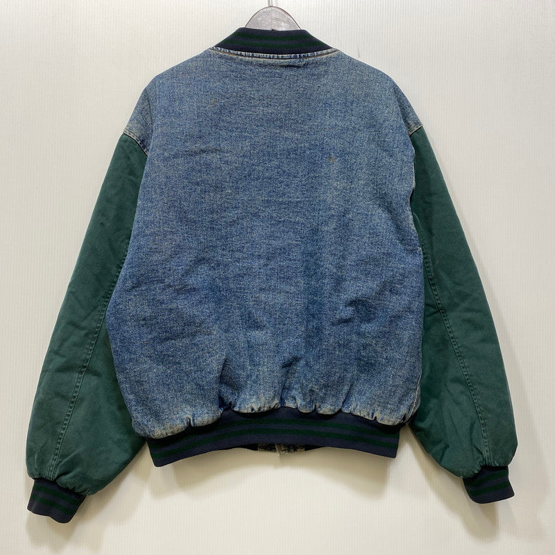 【現状渡し品】【メンズ】 OLD GAP オールド ギャップ DENIM STADIUM JACKET デニム スタジアム ジャケット アウター 146-261024-ya-04-izu サイズ：下記参照 カラー：ライトブルー×グリーン 万代Net店