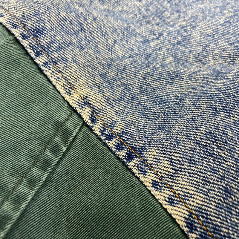 【現状渡し品】【メンズ】 OLD GAP オールド ギャップ DENIM STADIUM JACKET デニム スタジアム ジャケット アウター 146-261024-ya-04-izu サイズ：下記参照 カラー：ライトブルー×グリーン 万代Net店