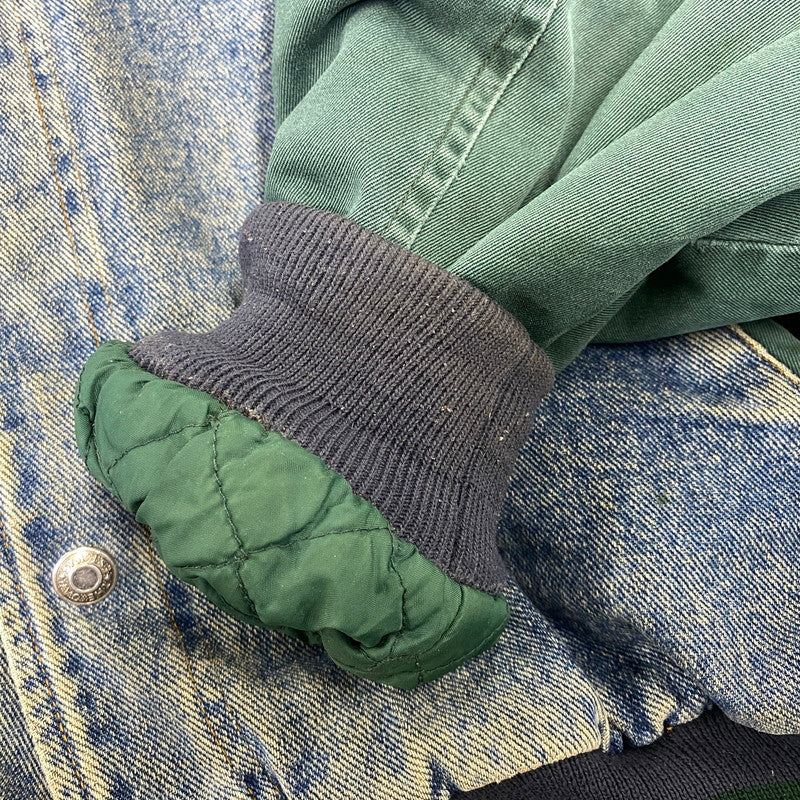 【現状渡し品】【メンズ】 OLD GAP オールド ギャップ DENIM STADIUM JACKET デニム スタジアム ジャケット アウター 146-261024-ya-04-izu サイズ：下記参照 カラー：ライトブルー×グリーン 万代Net店