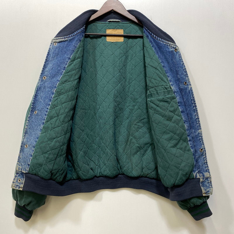 【現状渡し品】【メンズ】 OLD GAP オールド ギャップ DENIM STADIUM JACKET デニム スタジアム ジャケット アウター 146-261024-ya-04-izu サイズ：下記参照 カラー：ライトブルー×グリーン 万代Net店