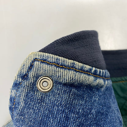 【現状渡し品】【メンズ】 OLD GAP オールド ギャップ DENIM STADIUM JACKET デニム スタジアム ジャケット アウター 146-261024-ya-04-izu サイズ：下記参照 カラー：ライトブルー×グリーン 万代Net店