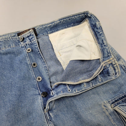【中古品】【メンズ】 RRL ダブルアールエル DENIM CARGO PANTS デニム カーゴ パンツ ボトムス 156-261018-ms-17-izu サイズ：下記参照 カラー：ライトインディゴ 万代Net店