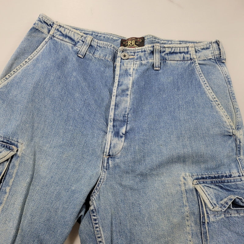【中古品】【メンズ】 RRL ダブルアールエル DENIM CARGO PANTS デニム カーゴ パンツ ボトムス 156-261018-ms-17-izu サイズ：下記参照 カラー：ライトインディゴ 万代Net店
