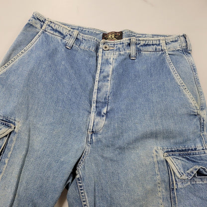 【中古品】【メンズ】 RRL ダブルアールエル DENIM CARGO PANTS デニム カーゴ パンツ ボトムス 156-261018-ms-17-izu サイズ：下記参照 カラー：ライトインディゴ 万代Net店
