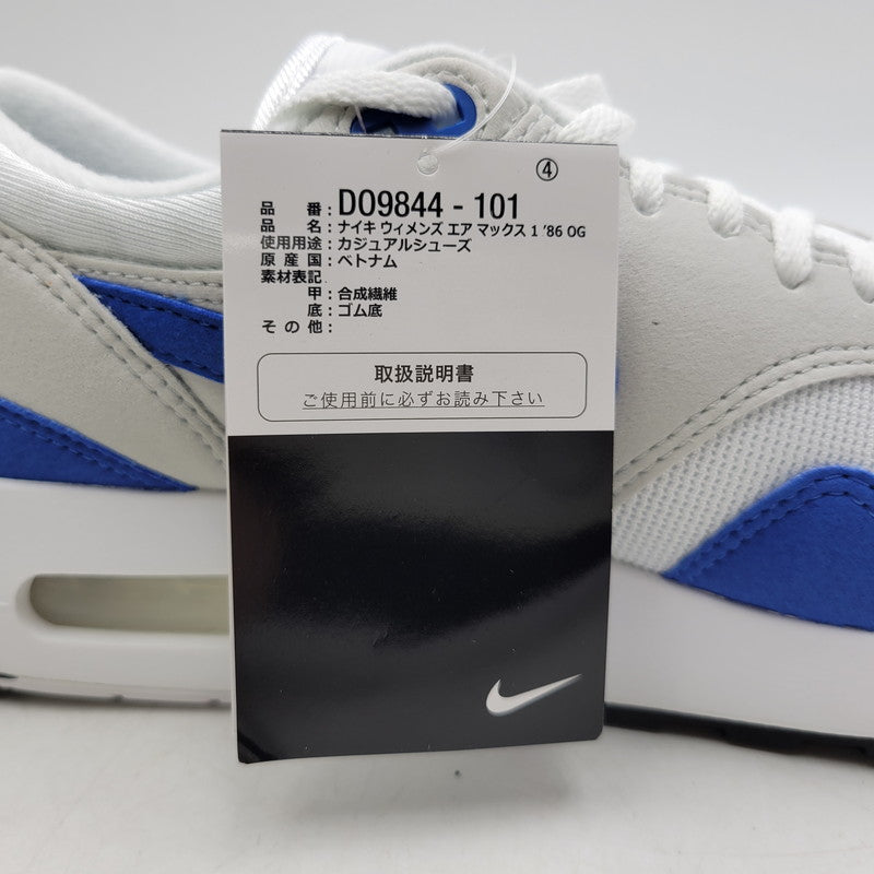 【中古美品】【メンズ】 NIKE ナイキ DO9844-101 WOMEN'S AIR MAX 1 '86 OG ウィメンズ エア マックス ワン オリジナル スニーカー シューズ 靴 160-261017-cs-09-izu サイズ：28cm カラー：WHITE/ROYAL BLUE 万代Net店