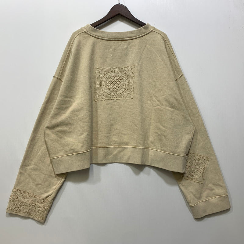 【中古品】【メンズ】 MAISON MARGIELA メゾン マルジェラ S30GU0078-S25405 LACE PATCHWORK OVER SIZE SHORT SWEAT レース パッチワーク スウェット アウター 141-261017-sm-09-izu サイズ：44 カラー：アイボリー 万代Net店
