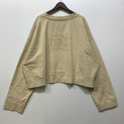 【中古品】【メンズ】 MAISON MARGIELA メゾン マルジェラ S30GU0078-S25405 LACE PATCHWORK OVER SIZE SHORT SWEAT レース パッチワーク スウェット アウター 141-261017-sm-09-izu サイズ：44 カラー：アイボリー 万代Net店