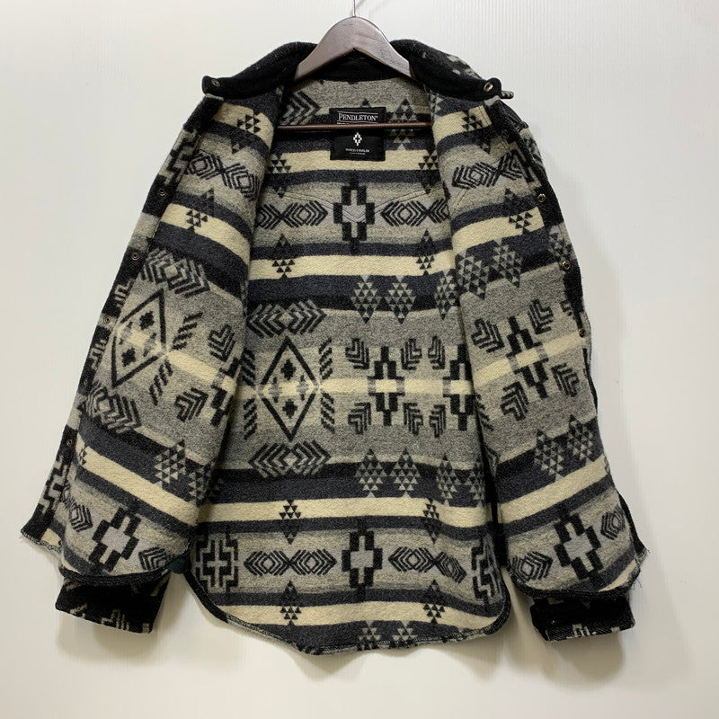 【中古品】【メンズ】 MARCELO BURLON マルセロ バーロン × PENDLETON ペンドルトン WESTERN WOOL SHIRT JACKET ウエスタン ウール シャツ ジャケット アウター 142-261017-sm-04-izu サイズ：M カラー：ブラックグレー 万代Net店