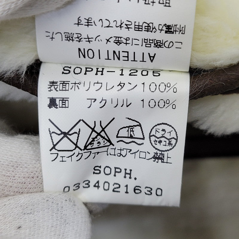 【中古品】【メンズ】 SOPHNET. ソフネット SOPH-1205 FAKE LEATHER MOUTON JACKET フェイク レザー ムートン ジャケット アウター 142-261017-kh-09-izu サイズ：M カラー：ブラウン 万代Net店