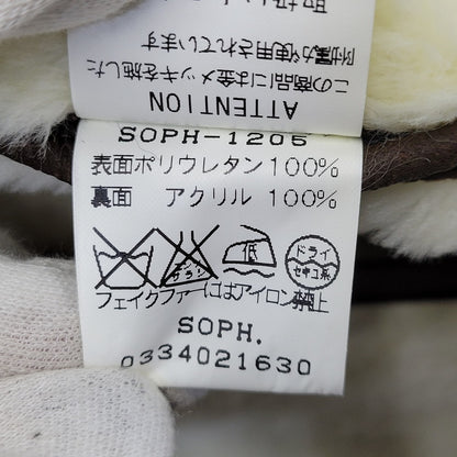 【中古品】【メンズ】 SOPHNET. ソフネット SOPH-1205 FAKE LEATHER MOUTON JACKET フェイク レザー ムートン ジャケット アウター 142-261017-kh-09-izu サイズ：M カラー：ブラウン 万代Net店