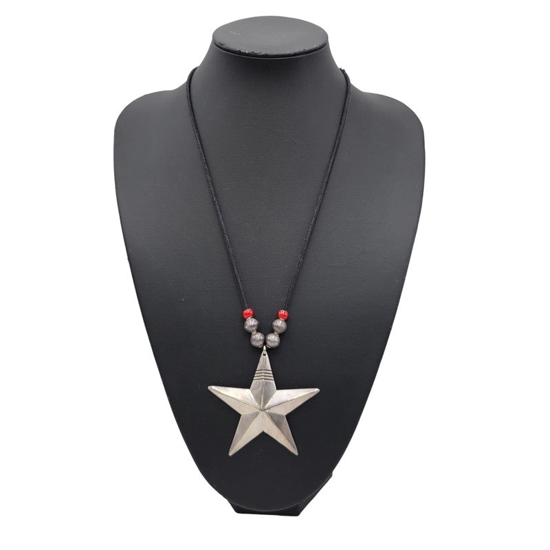 【中古品】【メンズ/レディース】 CIPPY CRAZY HORSE シッピークレイジーホース STERLING STAR NECKLACE スターリング スター ネックレス アクセサリー 191-261019-yn-06-izu カラー：シルバー×ブラック 万代Net店