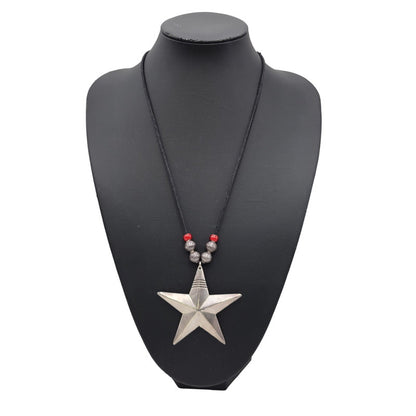 【中古品】【メンズ/レディース】 CIPPY CRAZY HORSE シッピークレイジーホース STERLING STAR NECKLACE スターリング スター ネックレス アクセサリー 191-261019-yn-06-izu カラー：シルバー×ブラック 万代Net店