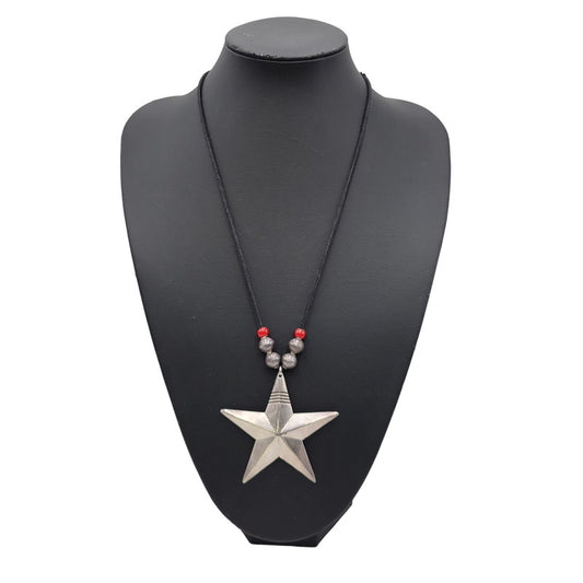 【中古品】【メンズ/レディース】 CIPPY CRAZY HORSE シッピークレイジーホース STERLING STAR NECKLACE スターリング スター ネックレス アクセサリー 191-261019-yn-06-izu カラー：シルバー×ブラック 万代Net店