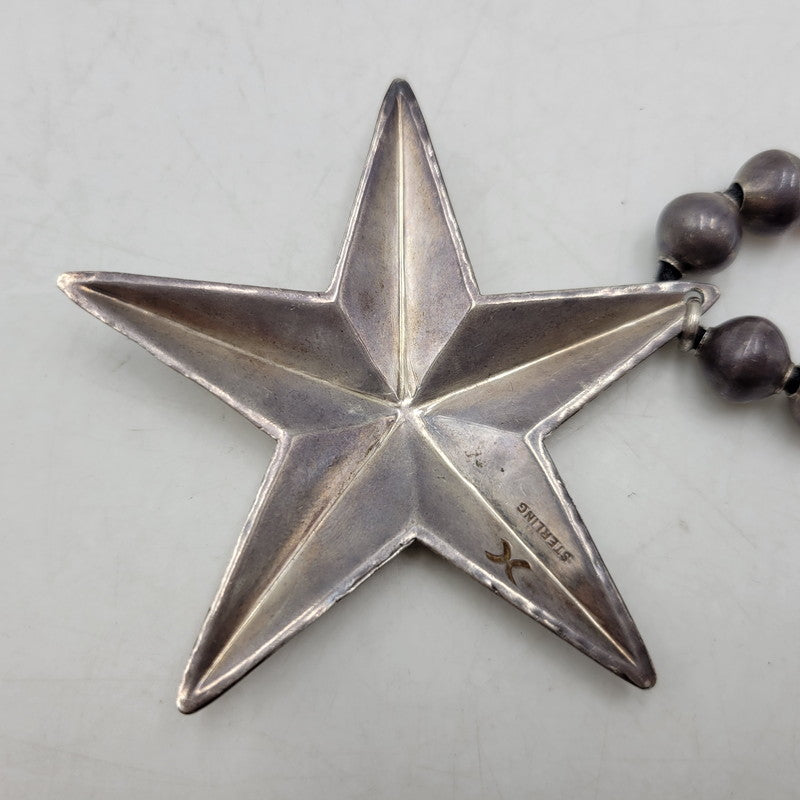 【中古品】【メンズ/レディース】 CIPPY CRAZY HORSE シッピークレイジーホース STERLING STAR NECKLACE スターリング スター ネックレス アクセサリー 191-261019-yn-06-izu カラー：シルバー×ブラック 万代Net店