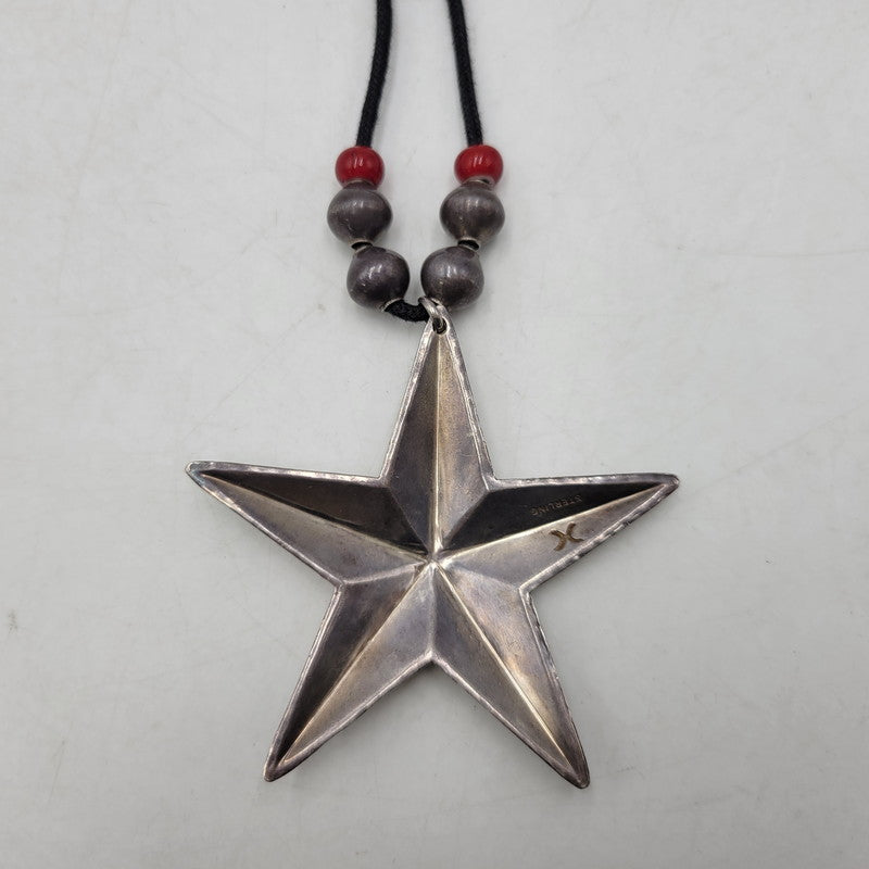 【中古品】【メンズ/レディース】 CIPPY CRAZY HORSE シッピークレイジーホース STERLING STAR NECKLACE スターリング スター ネックレス アクセサリー 191-261019-yn-06-izu カラー：シルバー×ブラック 万代Net店