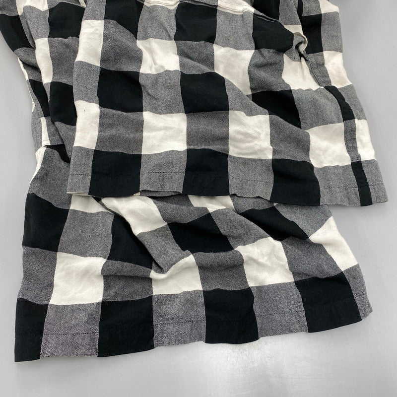 【中古品】【メンズ】 Y'S ワイズ YE-P52-231 RAYON COTTON BLOCK CHECK GAUCHO PANTS レーヨン コットン ブロックチェック ガウチョパンツ ボトムス 151-261018-kh-10-izu サイズ：1 カラー：ブラック×ホワイト 万代Net店