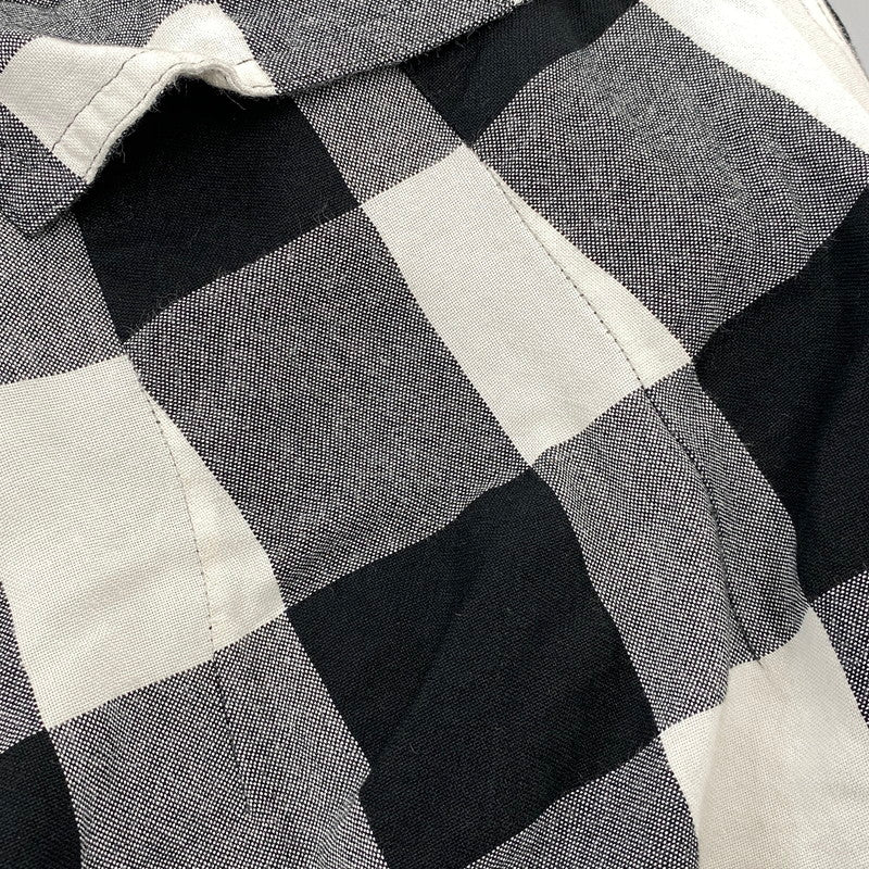【中古品】【メンズ】 Y'S ワイズ YE-P52-231 RAYON COTTON BLOCK CHECK GAUCHO PANTS レーヨン コットン ブロックチェック ガウチョパンツ ボトムス 151-261018-kh-10-izu サイズ：1 カラー：ブラック×ホワイト 万代Net店