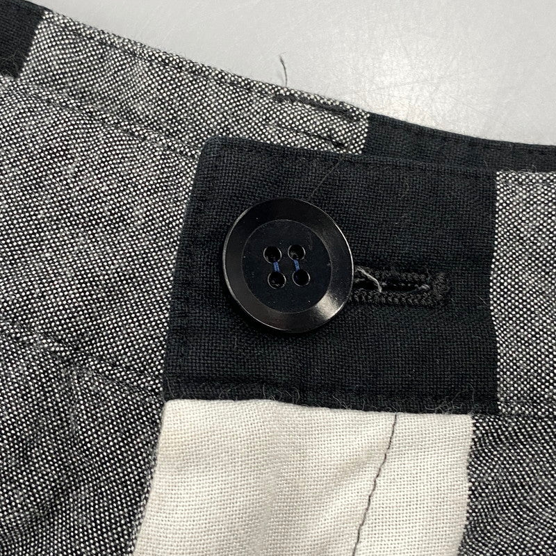 【中古品】【メンズ】 Y'S ワイズ YE-P52-231 RAYON COTTON BLOCK CHECK GAUCHO PANTS レーヨン コットン ブロックチェック ガウチョパンツ ボトムス 151-261018-kh-10-izu サイズ：1 カラー：ブラック×ホワイト 万代Net店