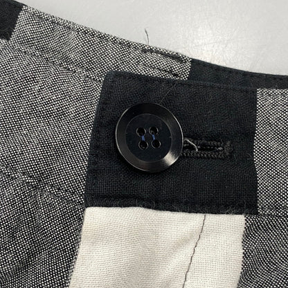 【中古品】【メンズ】 Y'S ワイズ YE-P52-231 RAYON COTTON BLOCK CHECK GAUCHO PANTS レーヨン コットン ブロックチェック ガウチョパンツ ボトムス 151-261018-kh-10-izu サイズ：1 カラー：ブラック×ホワイト 万代Net店