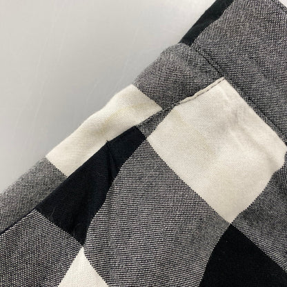 【中古品】【メンズ】 Y'S ワイズ YE-P52-231 RAYON COTTON BLOCK CHECK GAUCHO PANTS レーヨン コットン ブロックチェック ガウチョパンツ ボトムス 151-261018-kh-10-izu サイズ：1 カラー：ブラック×ホワイト 万代Net店