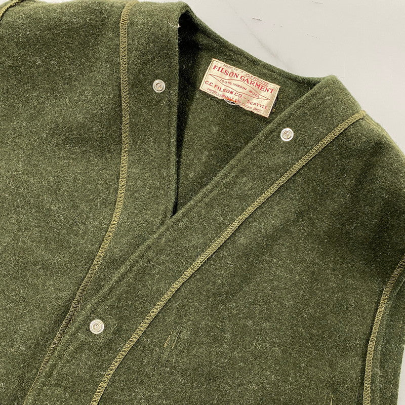 【中古品】【メンズ】 FILSON GARMENT フィルソン ガーメント 70-80S WOOL LINER VEST ウール ライナー ベストアウター 146-261025-yn-02-izu サイズ：不明 カラー：カーキ 万代Net店