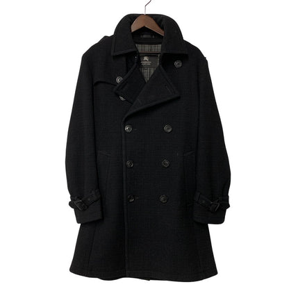 【中古品】【メンズ】 BURBERRY BLACK LABEL バーバリーブラックレーベル D1B12-261-08 WOOL TRENCH COAT ウール トレンチ コート アウター 141-261018-ya-02-izu サイズ：M カラー：ブラック 万代Net店