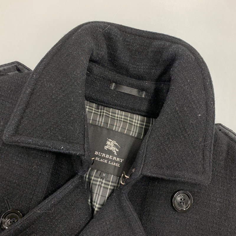 【中古品】【メンズ】 BURBERRY BLACK LABEL バーバリーブラックレーベル D1B12-261-08 WOOL TRENCH COAT ウール トレンチ コート アウター 141-261018-ya-02-izu サイズ：M カラー：ブラック 万代Net店