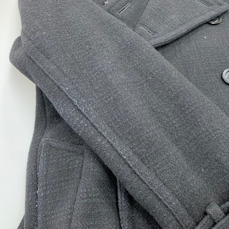 【中古品】【メンズ】 BURBERRY BLACK LABEL バーバリーブラックレーベル D1B12-261-08 WOOL TRENCH COAT ウール トレンチ コート アウター 141-261018-ya-02-izu サイズ：M カラー：ブラック 万代Net店