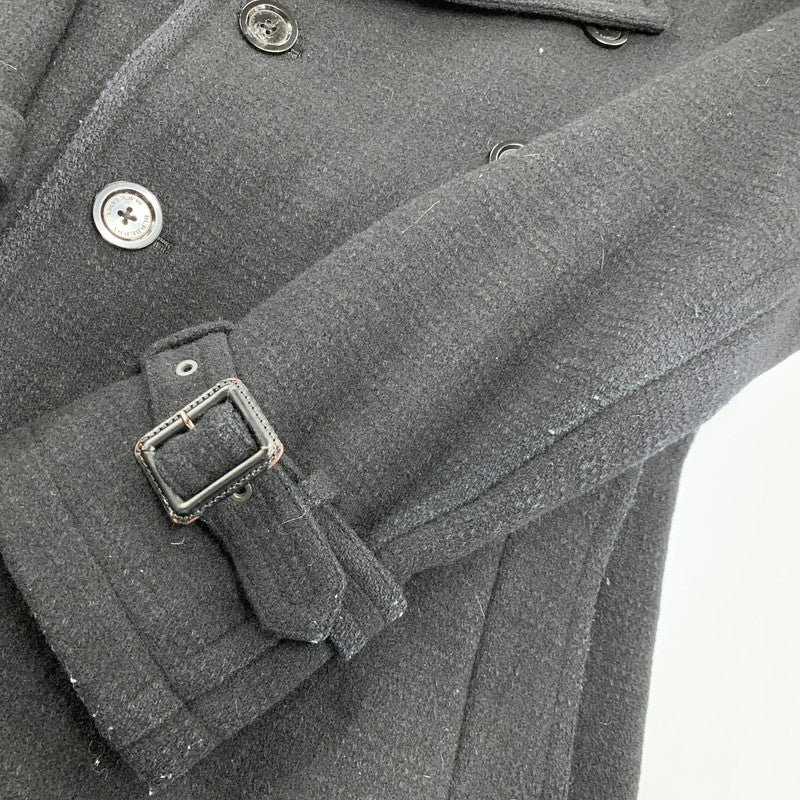 【中古品】【メンズ】 BURBERRY BLACK LABEL バーバリーブラックレーベル D1B12-261-08 WOOL TRENCH COAT ウール トレンチ コート アウター 141-261018-ya-02-izu サイズ：M カラー：ブラック 万代Net店