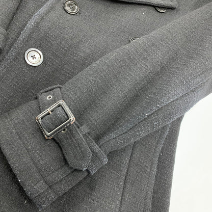 【中古品】【メンズ】 BURBERRY BLACK LABEL バーバリーブラックレーベル D1B12-261-08 WOOL TRENCH COAT ウール トレンチ コート アウター 141-261018-ya-02-izu サイズ：M カラー：ブラック 万代Net店