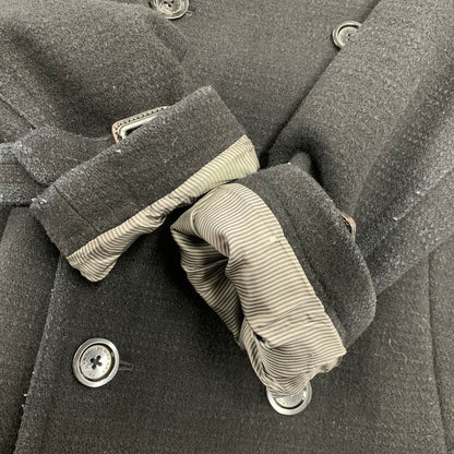 【中古品】【メンズ】 BURBERRY BLACK LABEL バーバリーブラックレーベル D1B12-261-08 WOOL TRENCH COAT ウール トレンチ コート アウター 141-261018-ya-02-izu サイズ：M カラー：ブラック 万代Net店