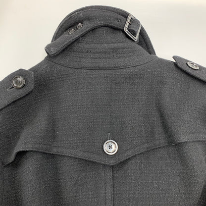 【中古品】【メンズ】 BURBERRY BLACK LABEL バーバリーブラックレーベル D1B12-261-08 WOOL TRENCH COAT ウール トレンチ コート アウター 141-261018-ya-02-izu サイズ：M カラー：ブラック 万代Net店