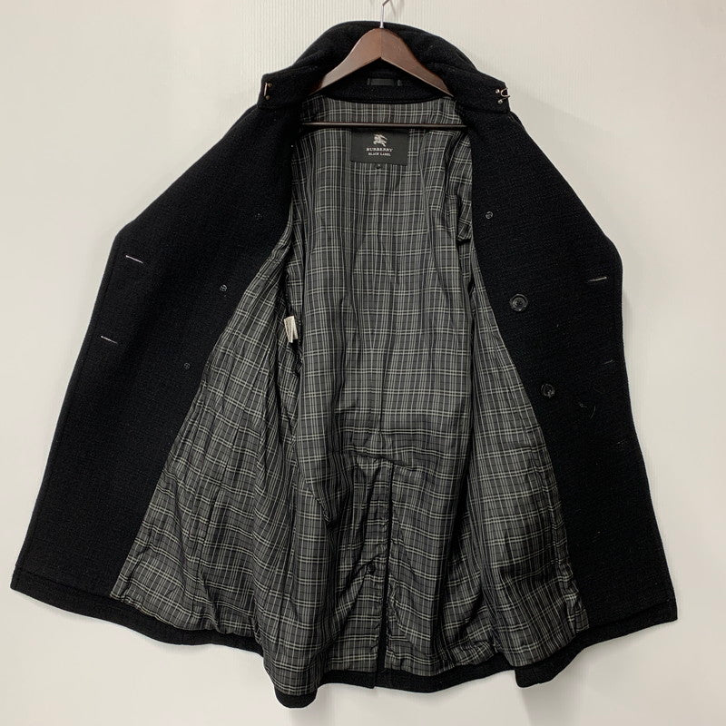 【中古品】【メンズ】 BURBERRY BLACK LABEL バーバリーブラックレーベル D1B12-261-08 WOOL TRENCH COAT ウール トレンチ コート アウター 141-261018-ya-02-izu サイズ：M カラー：ブラック 万代Net店
