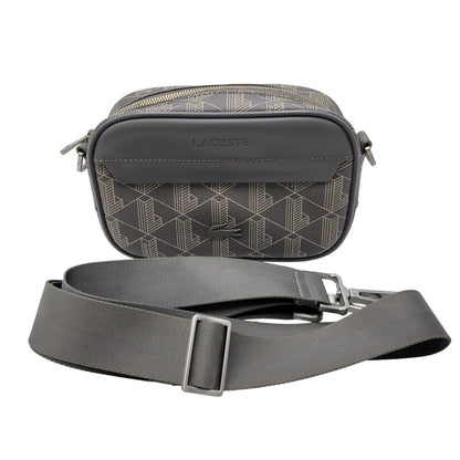 【中古品】【メンズ/レディース】 LACOSTE ラコステ NH3650L THE BLEND MONOGRAM REPORTER BAG ザ ブレンド モノグラムリポーター バッグ カバン 鞄 188-261018-ms-06-izu カラー：グレー 万代Net店