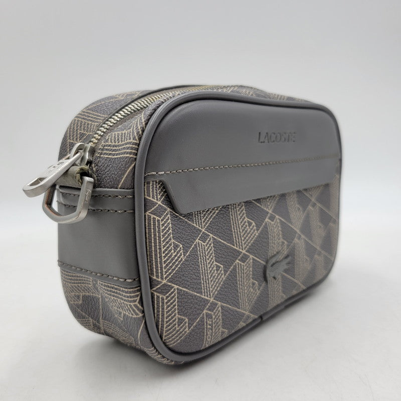 【中古品】【メンズ/レディース】 LACOSTE ラコステ NH3650L THE BLEND MONOGRAM REPORTER BAG ザ ブレンド モノグラムリポーター バッグ カバン 鞄 188-261018-ms-06-izu カラー：グレー 万代Net店