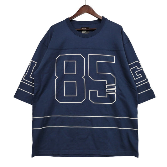 【中古品】【メンズ】 CHALLENGER チャレンジャー CLG-CS 023-002 FOOTBALL TEE フットボール Tシャツ 半袖 トップス 142-261018-ms-09-izu サイズ：L カラー：ネイビー 万代Net店