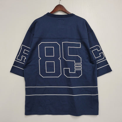 【中古品】【メンズ】 CHALLENGER チャレンジャー CLG-CS 023-002 FOOTBALL TEE フットボール Tシャツ 半袖 トップス 142-261018-ms-09-izu サイズ：L カラー：ネイビー 万代Net店