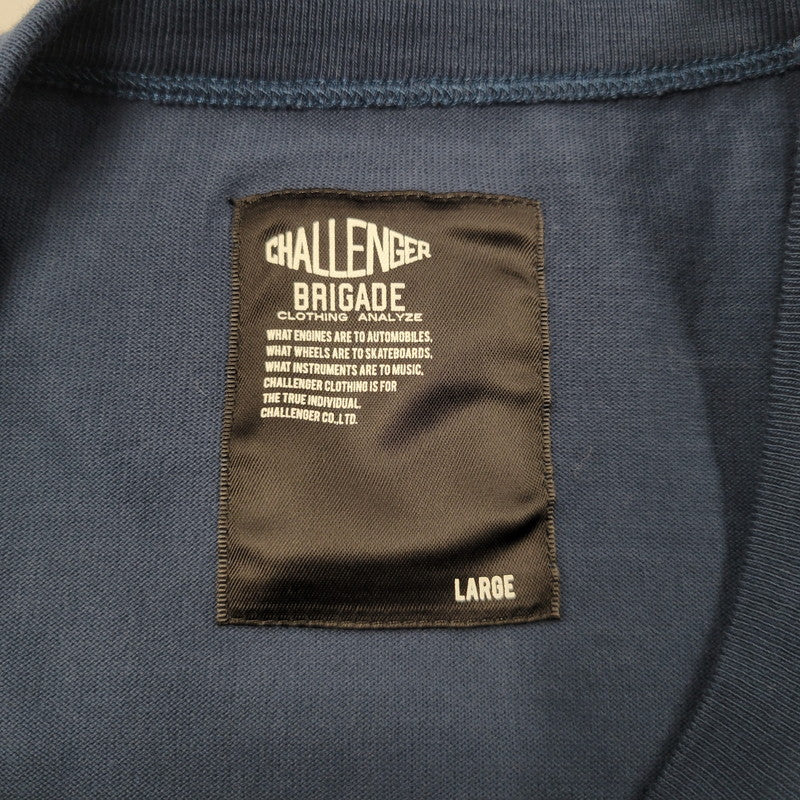 【中古品】【メンズ】 CHALLENGER チャレンジャー CLG-CS 023-002 FOOTBALL TEE フットボール Tシャツ 半袖 トップス 142-261018-ms-09-izu サイズ：L カラー：ネイビー 万代Net店