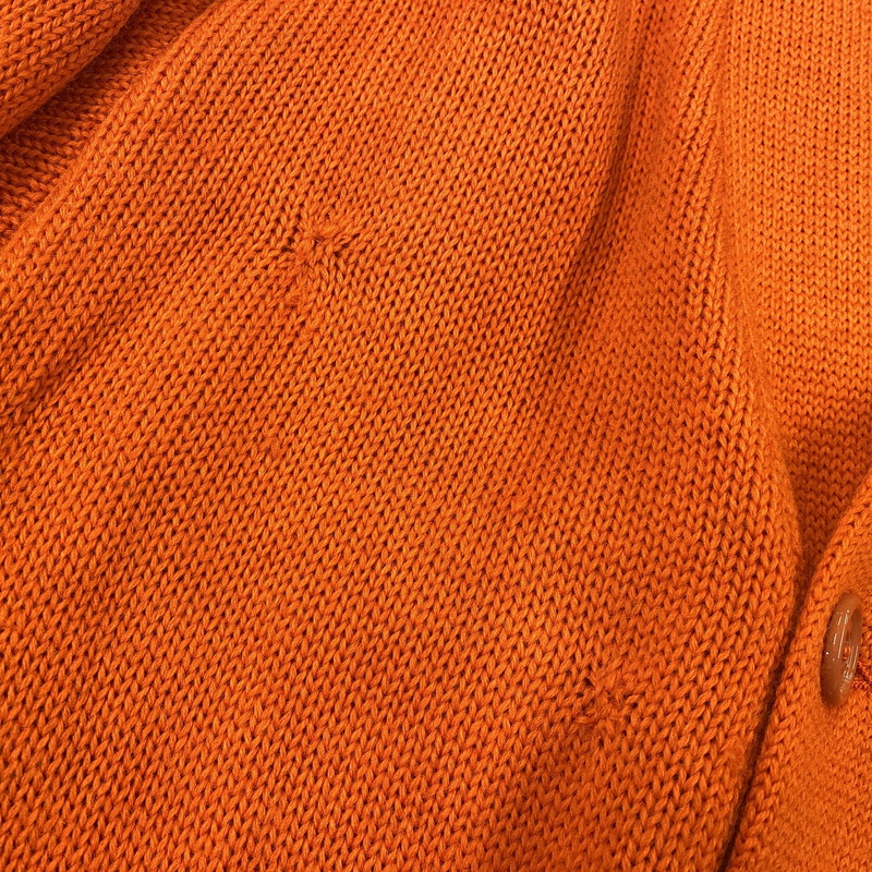 【現状渡し品】【メンズ】 VENUS KNITTING MILLS ヴィーナス ニッティング ミルズ WOOL LETTERED CARDIGAN ウール レタード カーディガン トップス 長袖 146-261024-ms-06-izu サイズ：40 カラー：オレンジ 万代Net店