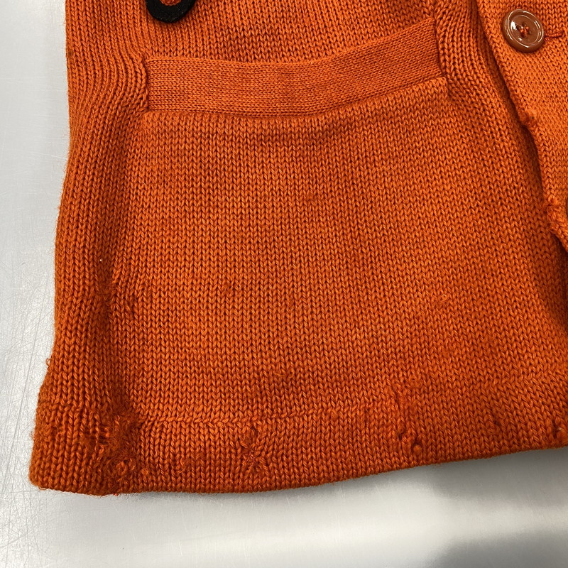 【現状渡し品】【メンズ】 VENUS KNITTING MILLS ヴィーナス ニッティング ミルズ WOOL LETTERED CARDIGAN ウール レタード カーディガン トップス 長袖 146-261024-ms-06-izu サイズ：40 カラー：オレンジ 万代Net店