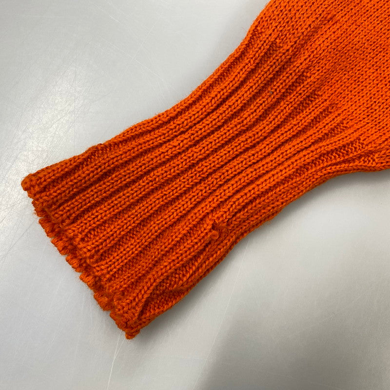 【現状渡し品】【メンズ】 VENUS KNITTING MILLS ヴィーナス ニッティング ミルズ WOOL LETTERED CARDIGAN ウール レタード カーディガン トップス 長袖 146-261024-ms-06-izu サイズ：40 カラー：オレンジ 万代Net店