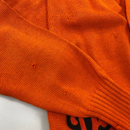 【現状渡し品】【メンズ】 VENUS KNITTING MILLS ヴィーナス ニッティング ミルズ WOOL LETTERED CARDIGAN ウール レタード カーディガン トップス 長袖 146-261024-ms-06-izu サイズ：40 カラー：オレンジ 万代Net店