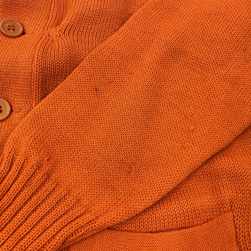 【現状渡し品】【メンズ】 VENUS KNITTING MILLS ヴィーナス ニッティング ミルズ WOOL LETTERED CARDIGAN ウール レタード カーディガン トップス 長袖 146-261024-ms-06-izu サイズ：40 カラー：オレンジ 万代Net店