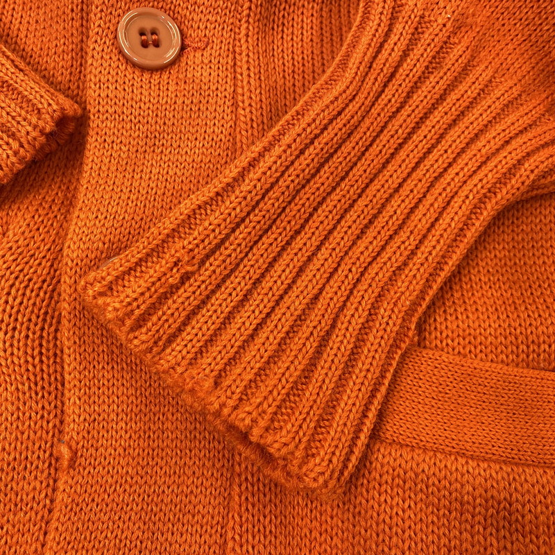 【現状渡し品】【メンズ】 VENUS KNITTING MILLS ヴィーナス ニッティング ミルズ WOOL LETTERED CARDIGAN ウール レタード カーディガン トップス 長袖 146-261024-ms-06-izu サイズ：40 カラー：オレンジ 万代Net店