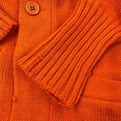 【現状渡し品】【メンズ】 VENUS KNITTING MILLS ヴィーナス ニッティング ミルズ WOOL LETTERED CARDIGAN ウール レタード カーディガン トップス 長袖 146-261024-ms-06-izu サイズ：40 カラー：オレンジ 万代Net店